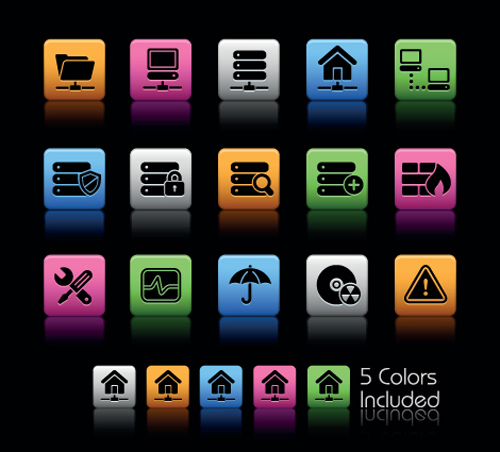 Set of Commonly web Colorful Icons vector 05 web icons icon Commonly colorful   