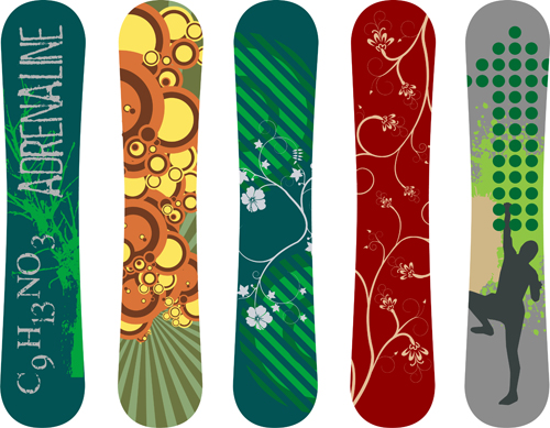 Modern snowboard vector template design 05 template snowboard modern   