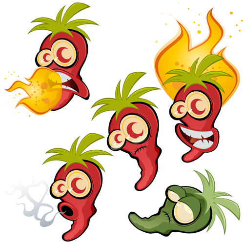 Hot chili peppers funny cartoon vectors 03 peppers funny chili cartoon   