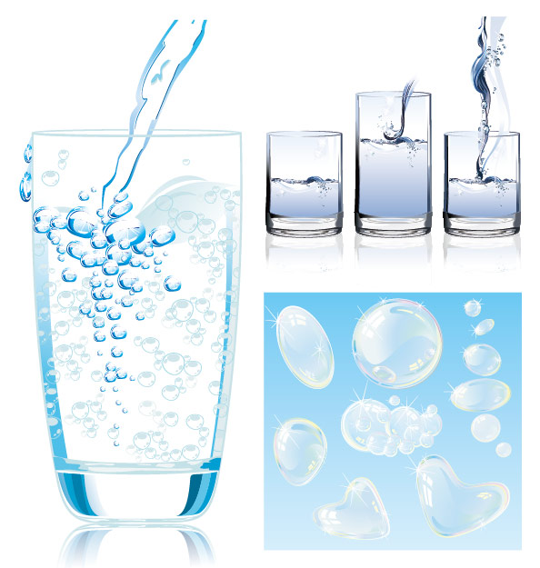 Dynamic water vector art water pour heart shaped glass flash dynamic cups blisters   