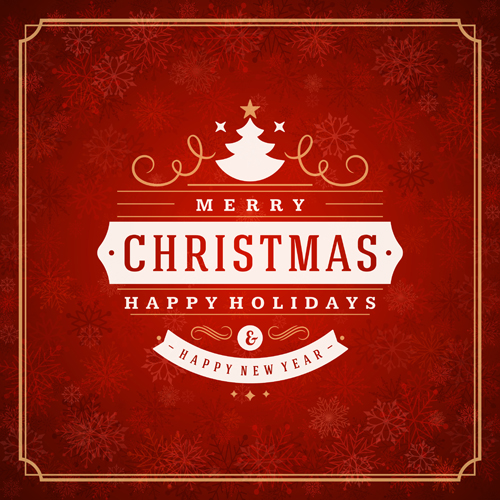 Christmas lable with frame and red background vector 02 red lable frame christmas background   