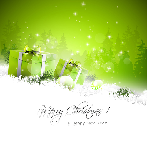 Green style christmas and new year vector background 01 new year Green style green christmas background   