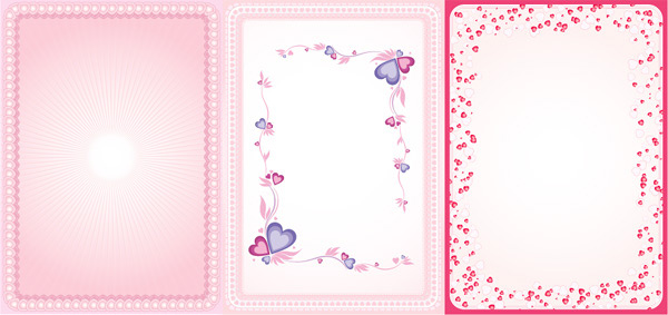 Border heart vector valentine's day pink love lace heart-shaped vector border background   