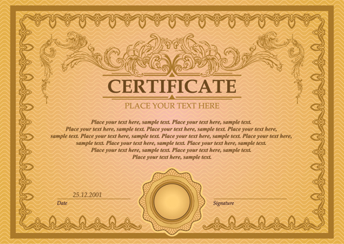 Classical styles certificate template vectors 05 template classical certificate   