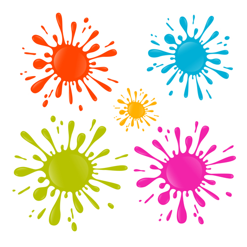 Colorful blot spatter vector design set 05 spatter colorful Blot   