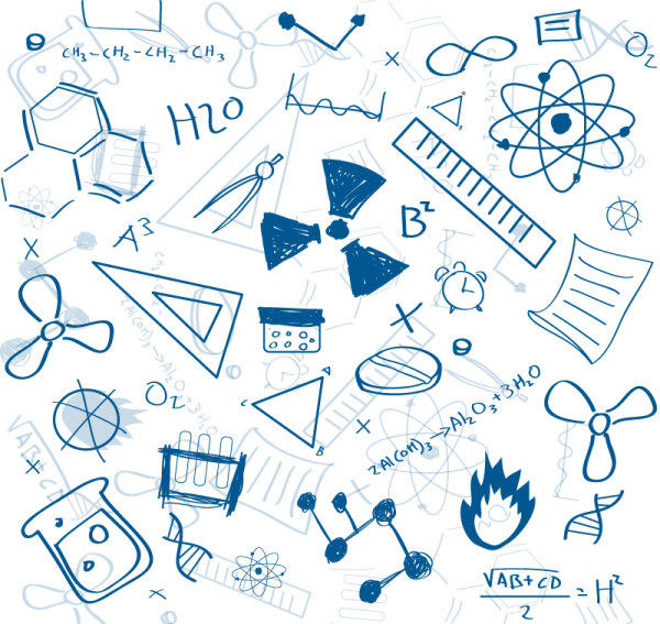 Hand drawing chemistry teaching elements vector teaching Hand drawing elements chemistry   