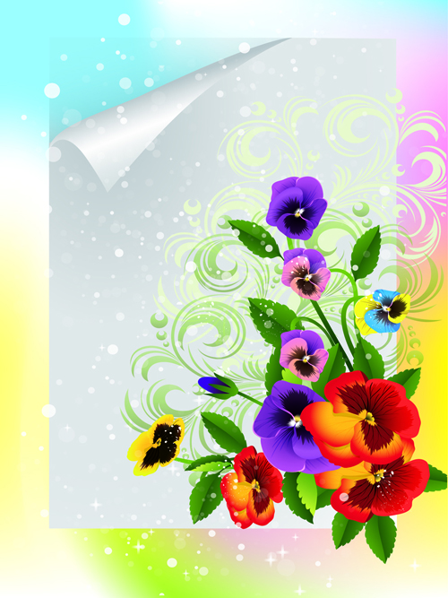 Bright Background with flowers design vector 03 with Flowers flowers flower bright   