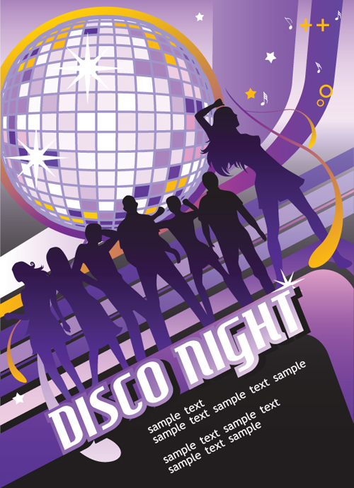 Disco party Flyer cover design vector 02 party flyer disco   