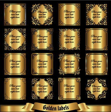 Shiny golden label luxury design vector 02 shiny luxury label golden   