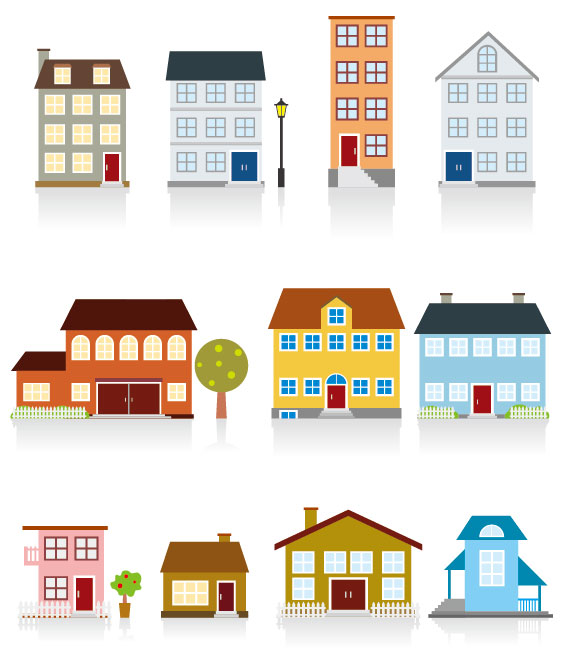 Different cartoon Houses elements vector 02 houses elements element different cartoon   