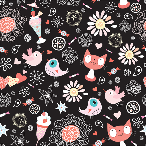 Funny Cat pattern vector 02 pattern vector pattern funny cat   