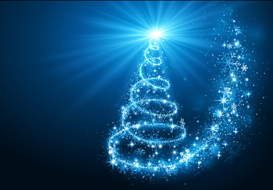 Blue rays christmas tree 01 vector background rays christmas tree christmas blue   