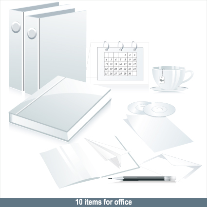 Set of White objects In life elements vector material 01 white objects material life elements element   