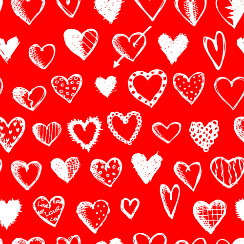 Love with hearts patterns seamless vector set 01 seamless patterns love hearts   