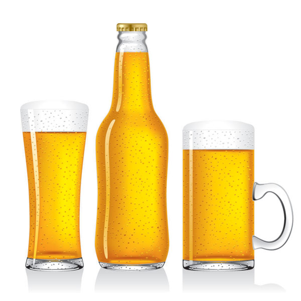 Blank beer vector Graphic cups bottles beer cups beer bottles beer   