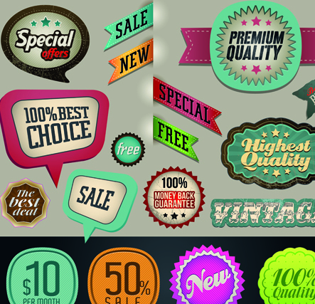 Vintage premium quality labels and stickers vector 03 vintage stickers sticker quality premium labels label   