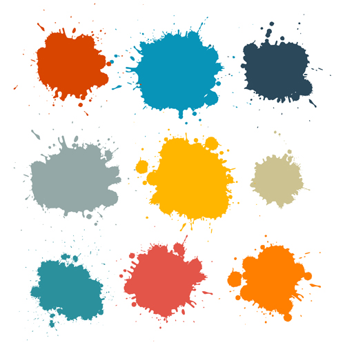 Colorful blot spatter vector design set 08 spatter colorful Blot   