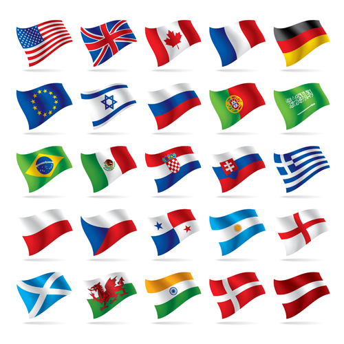 Flowing flags Icons vector material material icons icon flowing flags flag   