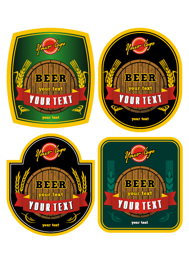 Vector beer labels retro style Retro style labels beer   