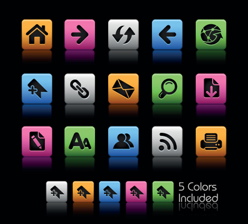 Set of Commonly web Colorful Icons vector 03 web icons icon Commonly colorful   