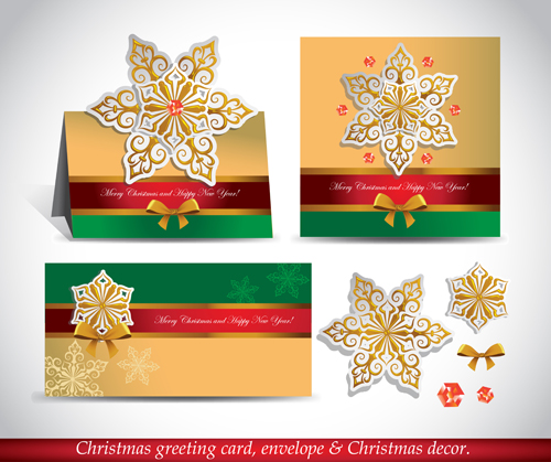 Christmas greeting card envelope with christmas decorative vector 04 greeting envelope decorative christmas card   