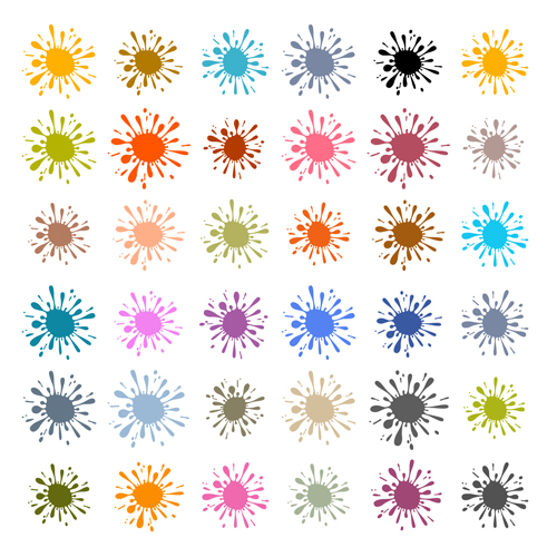 Colorful blot spatter vector design set 11 spatter colorful Blot   