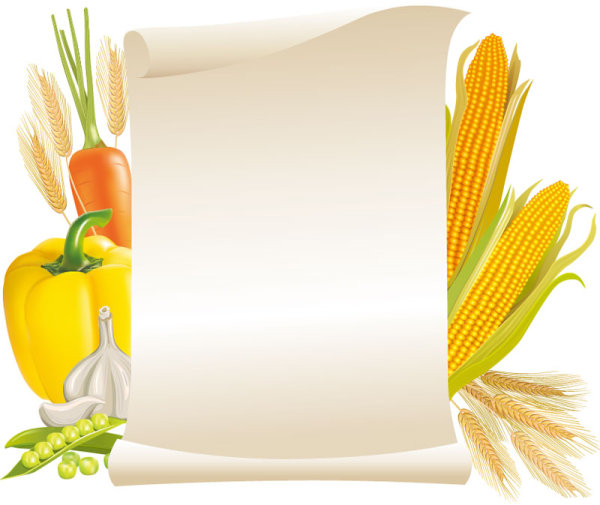 Message Paper and food elements vector paper message food elements element   
