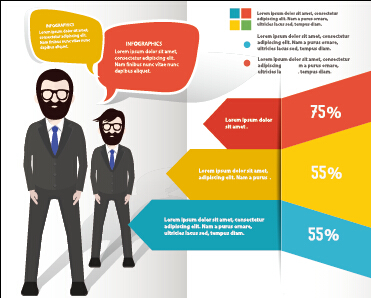 Infographic elements with businessman vector template 03 template infographic businessman business   