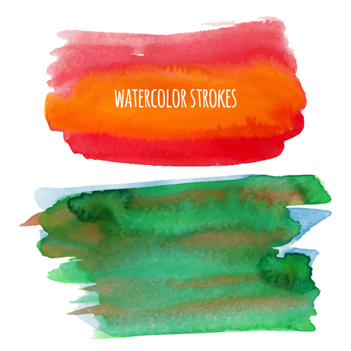 Watercolor strokes vector brushes set 02 watercolor strokes brushes   