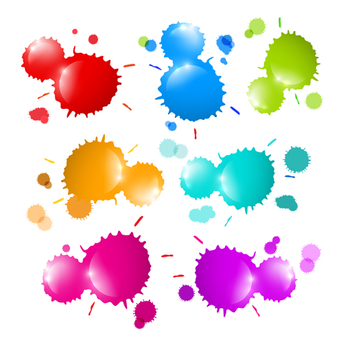 Colorful blot spatter vector design set 04 spatter colorful Blot   