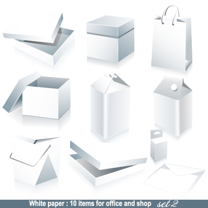 Set of White objects In life elements vector material 02 white objects material life elements element   