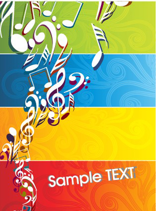 Set of Musical backgrounds vector graphic 02 musical music   