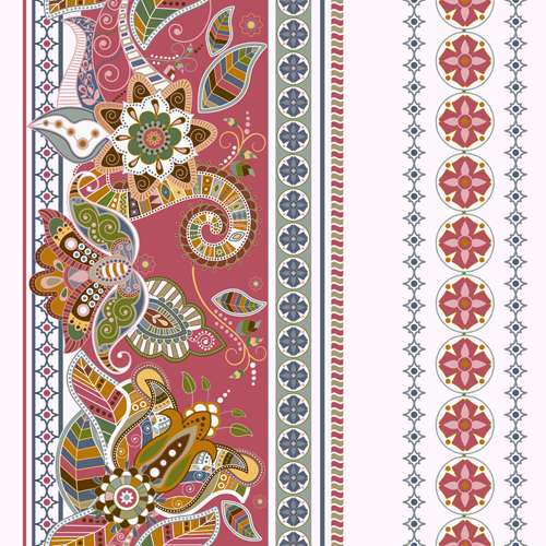 Ethnic floral borders pattern vector 01 pattern ethnic borders   