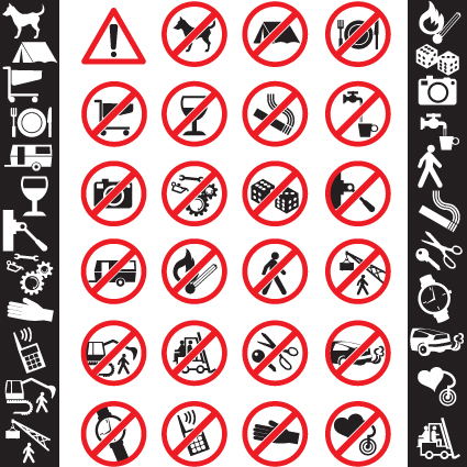 Different Danger Signs vector icons set 03 signs icons icon different danger   