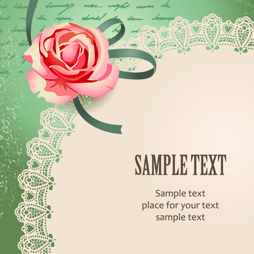 Elements of Vintage Romantic Roses Cards vector 06 vintage rose romantic elements element cards card   