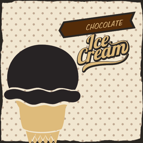 Chocolate ice cream vintage cards vectors set 03 vintage ice cream chocolate   