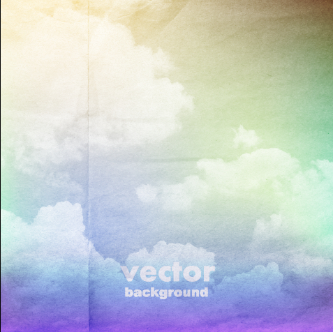 Clouds with crumpled paper vector background 04 Vector Background paper Crumpled paper crumpled clouds background   