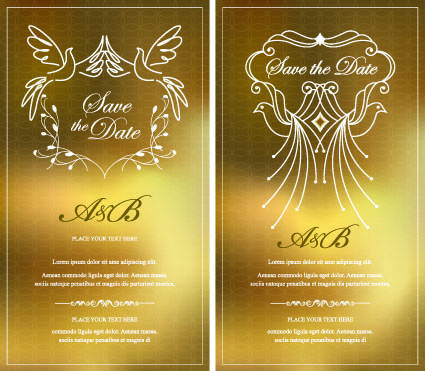 Invitation gold card design vector graphics 01 invitation gold card   