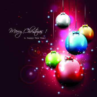 2014 New Year Christmas baubles background vector new year christmas baubles background vector background   