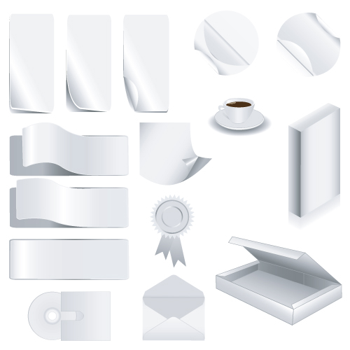 Set of White objects In life elements vector material 05 white objects material life elements element   