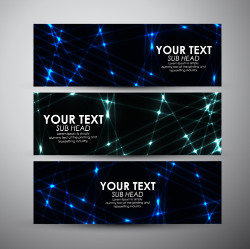 Shiny technology banners vector set 04 technology banners   