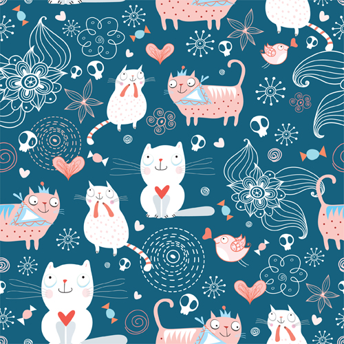 Funny Cat pattern vector 01 pattern vector pattern funny cat   