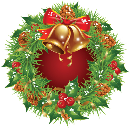 Pretty xmas wreath design vector material 01 xmas wreath pretty   