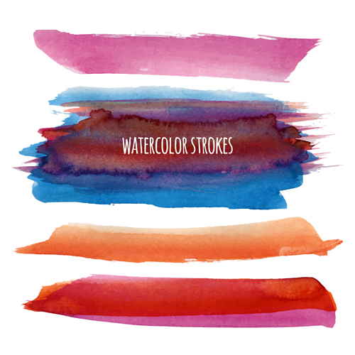 Watercolor strokes vector brushes set 01 watercolor strokes brushes   