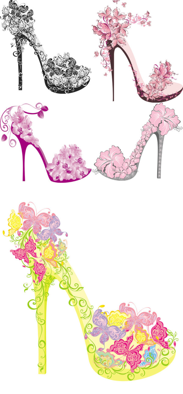 Floral high high-heel high heel shoe floral   