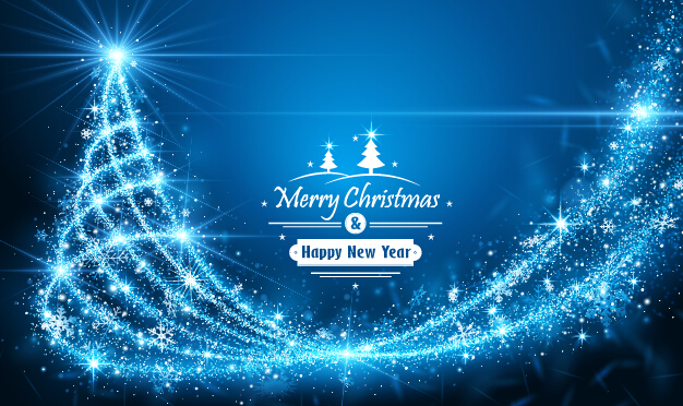 Blue rays christmas tree 02 vector background rays christmas tree christmas background   