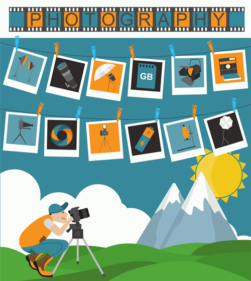 Creative photography infographics design vectors 09 photography infographics   