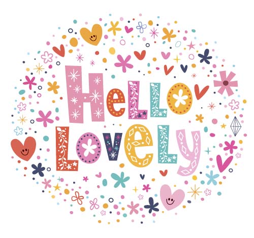 Hello lovely wordart vector design 02 WordArt lovely hello design   