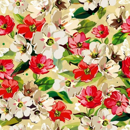 Fashion flowers seamless pattern vectors 01 seamless pattern flowers fashion background   