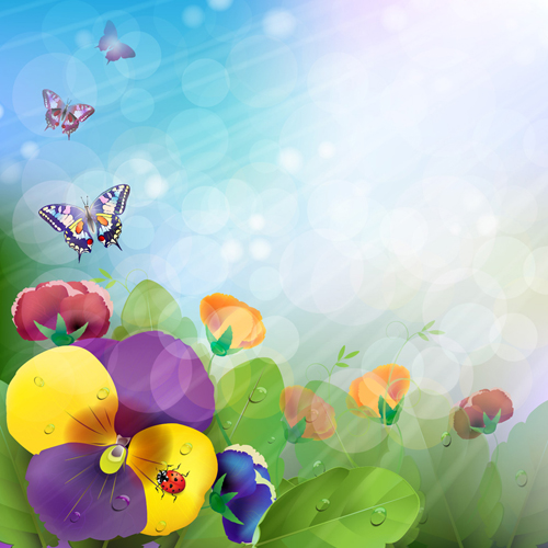 Bright Background with flowers design vector 05 with Flowers flowers flower bright   